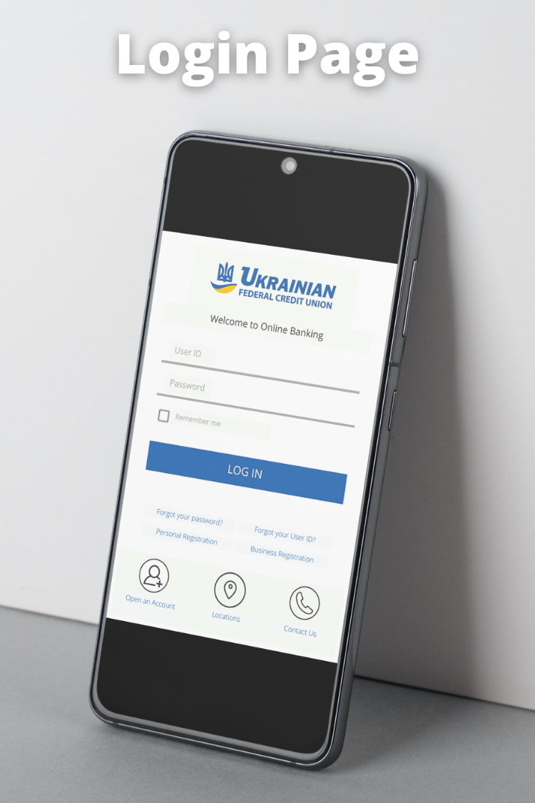 Mock up of mobile banking screen